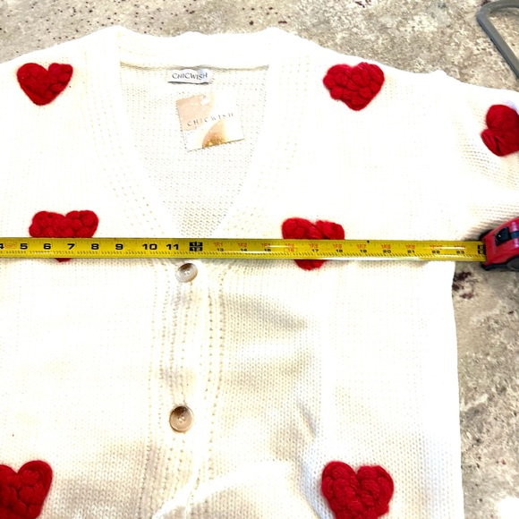 Chicwish Cardigan with Hearts. - Picture 6 of 7